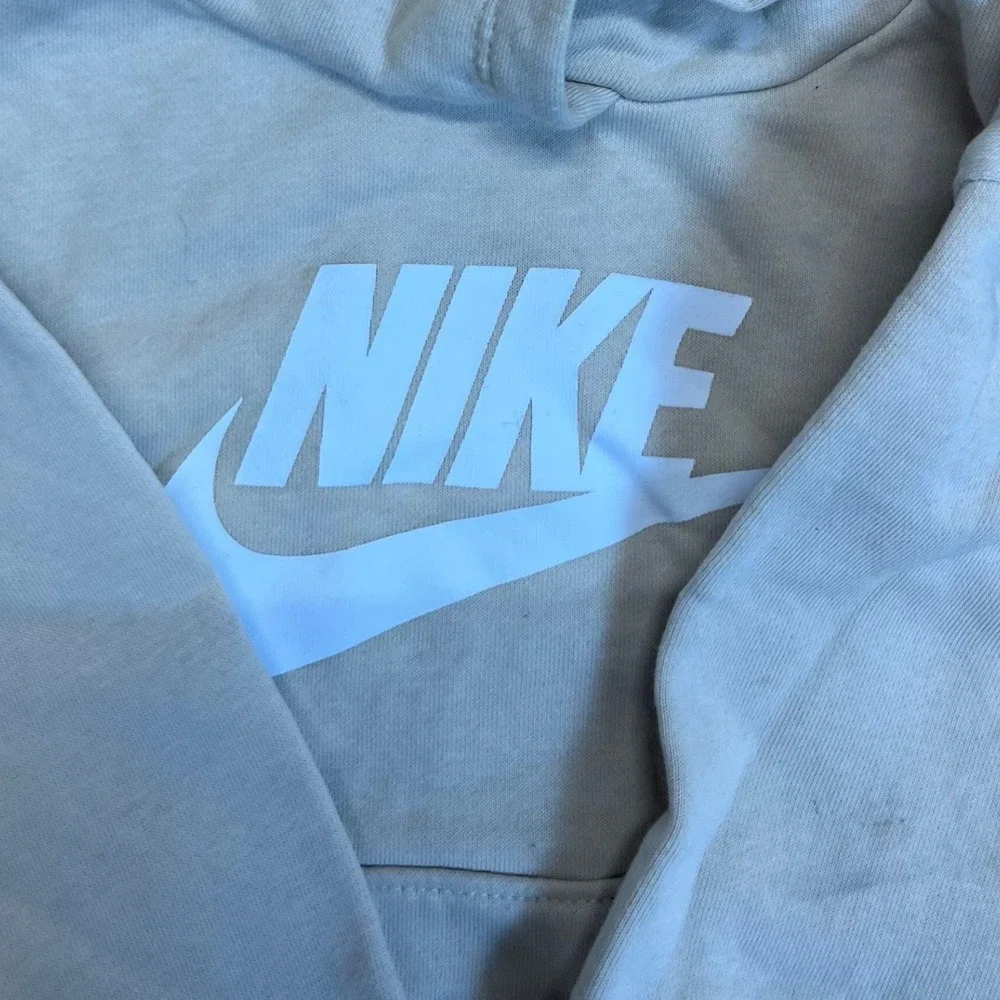 Nike Hoodie Toddler Size 3T Tan Graphic  Pullover Fleece Long Sleeve Sweatshirt